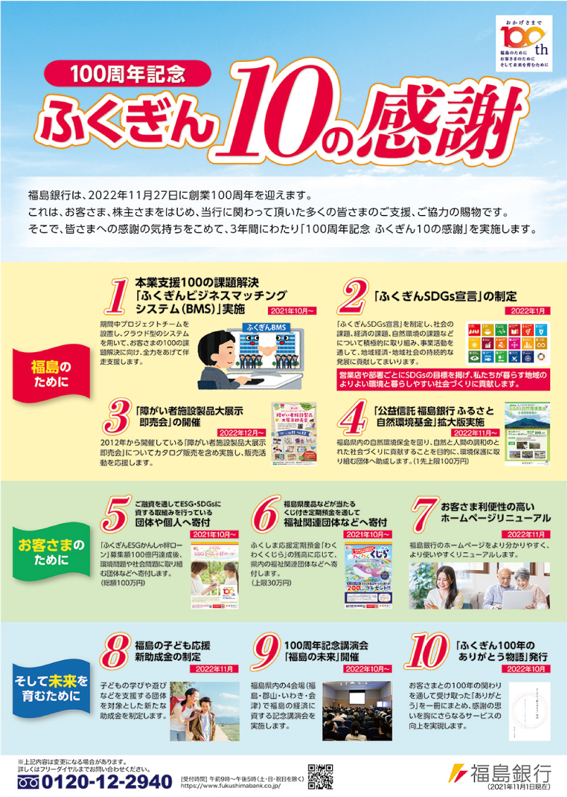 ふくぎん10の感謝